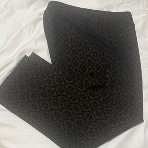 Black Patterned Stretch Pants
